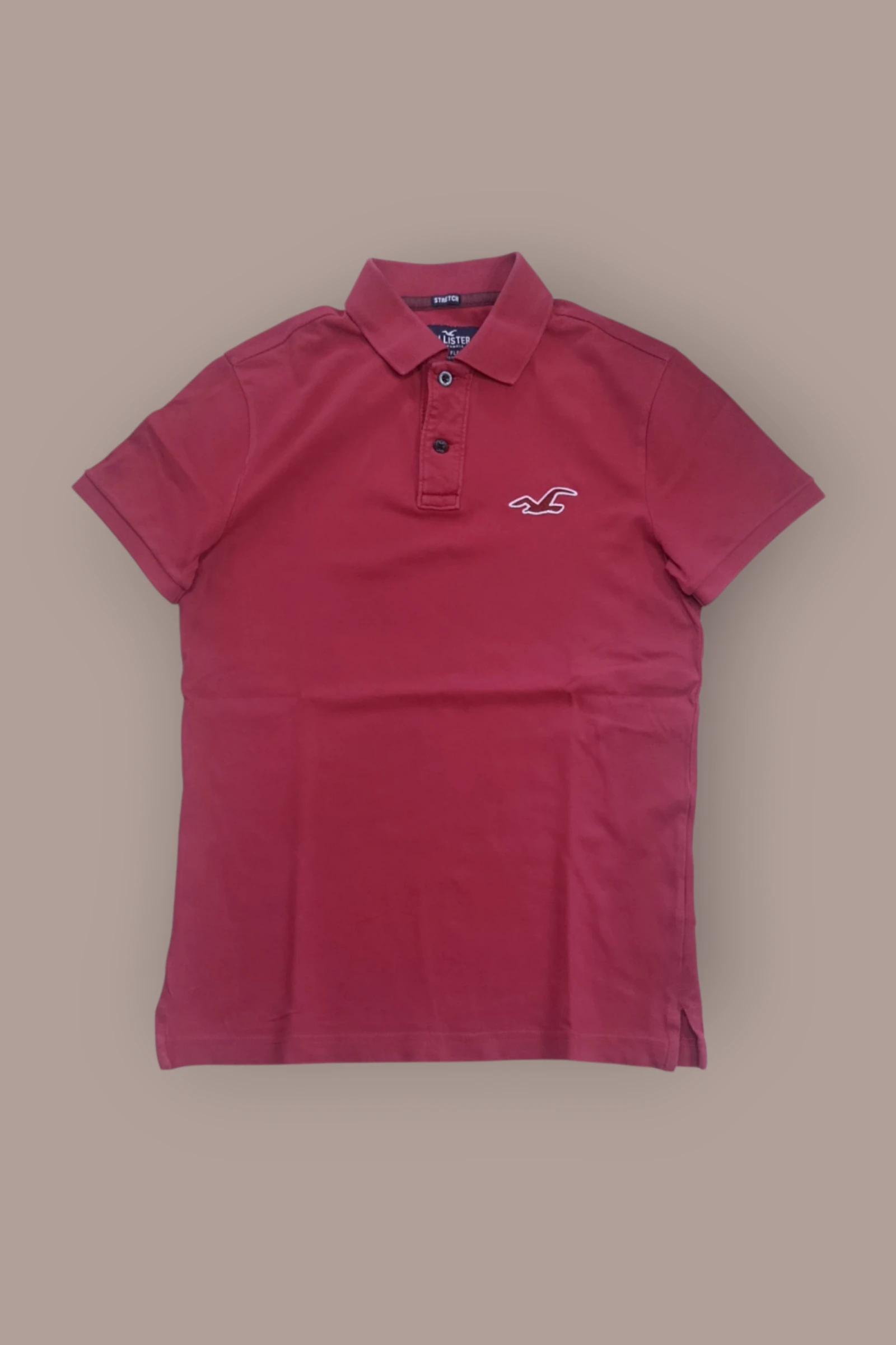 | Polo Hollister Men's | Color Red | Stretch Short | Sleeve Casual | Talla XS |